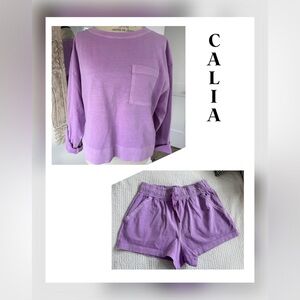 Calia Purple Sweatshirt and Shorts Set